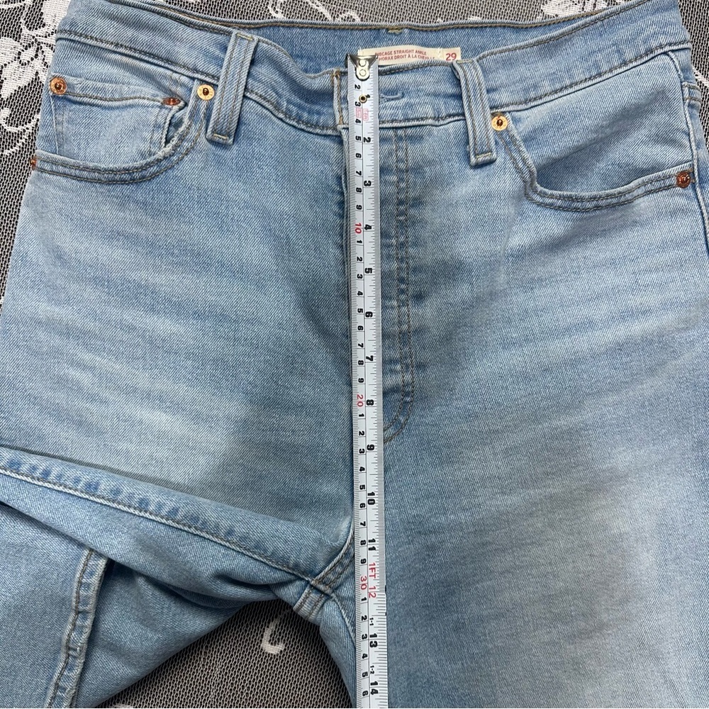 Levis Ribcage Straight Ankle Jeans in  Blue Sz 29 - Picture 9 of 13